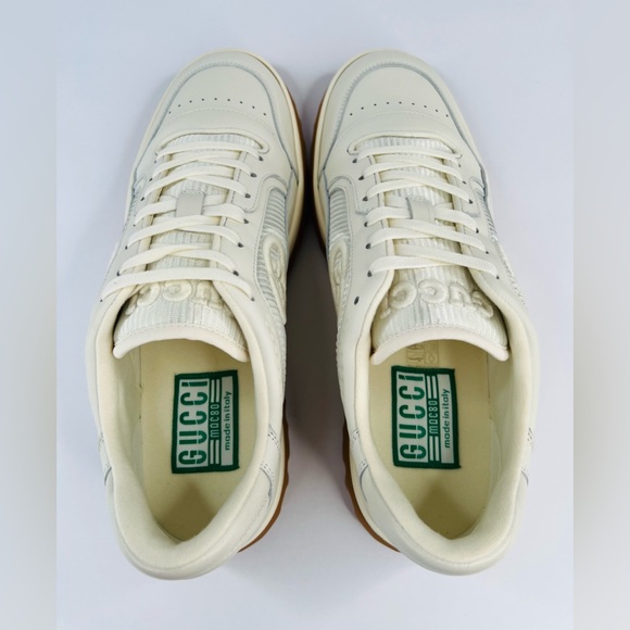 Gucci MAC80 Women's White Leather GG Double G Logo Ace Sneakers Size EU 41 - Picture 11 of 12